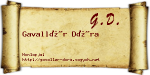 Gavallér Dóra névjegykártya